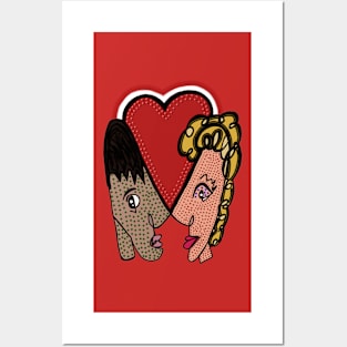 Original Painting -  LOVERS POP ART STYLE Posters and Art